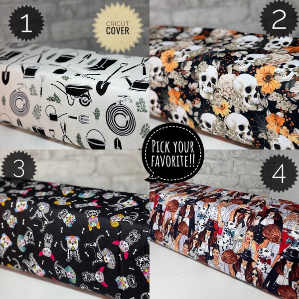 Cricut Cover fits all Models including Maker3. Garden, flower skulls, fashion ladies and sugar skulls dogs.