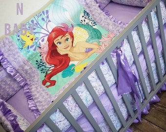 little mermaid crib sheets
