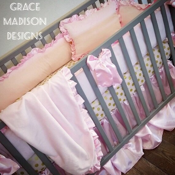 rose gold cot bedding