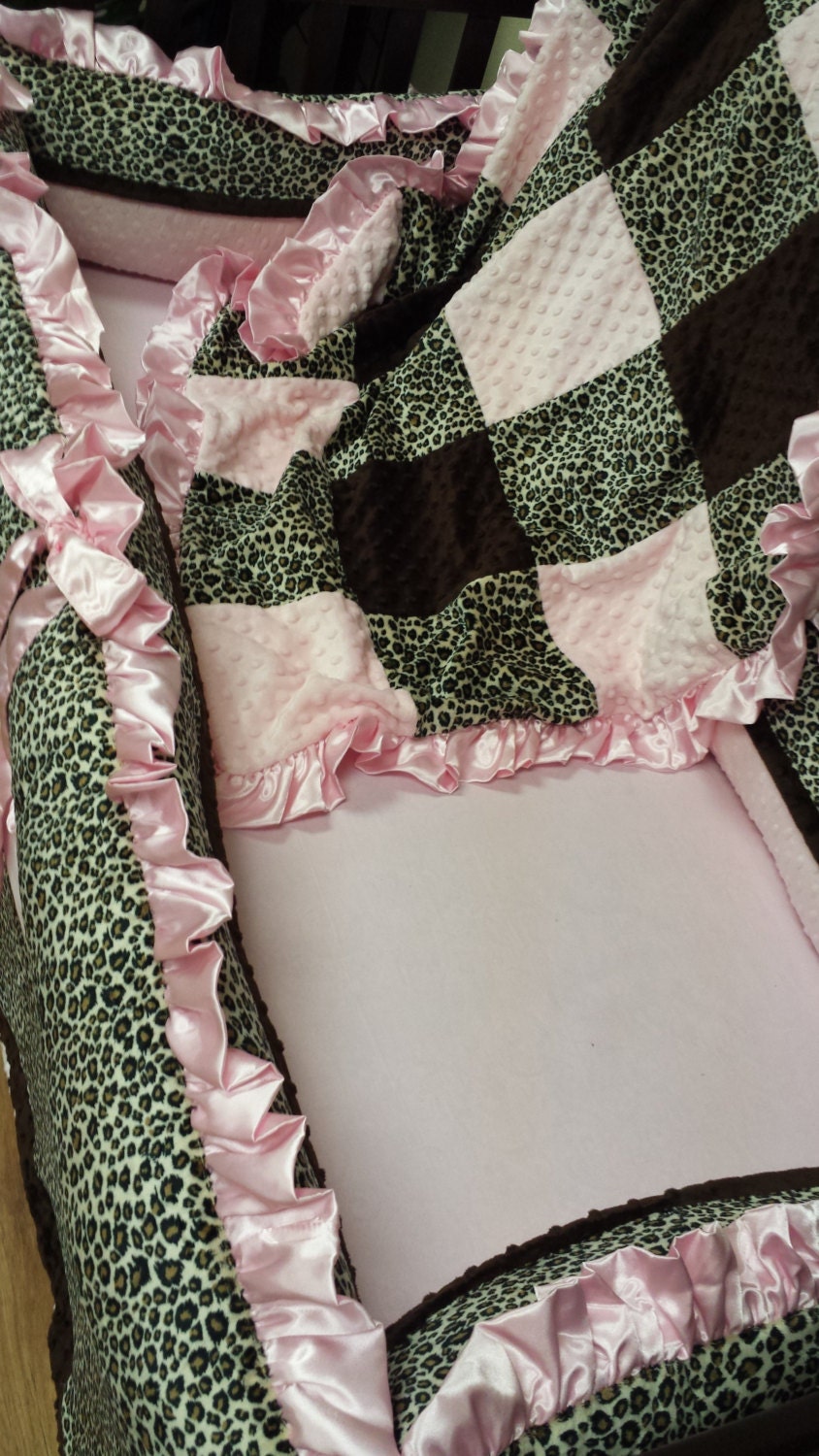 Baby Pink Cheetah Crib Set You Design Several Colors Available