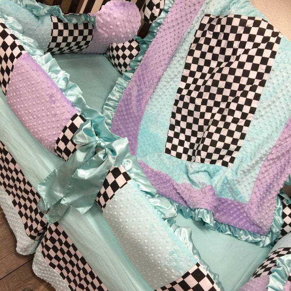 checkered flag crib bedding