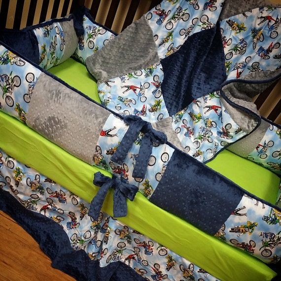Baby Boy Baby Bedding Dirt Bike Baby Bedding Motocross Baby Etsy