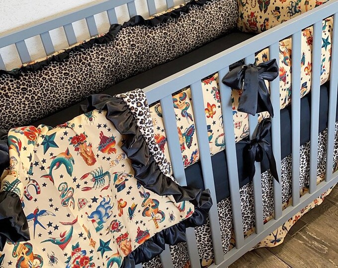 checkered flag crib bedding