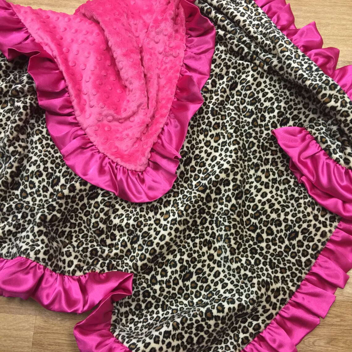 Cheetah Leopard Minky Baby Blanket. Hot Pink Etsy
