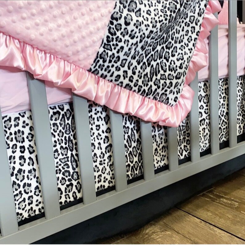 Snow leopard baby bedding. Leopard baby bedding. Leopard crib Etsy