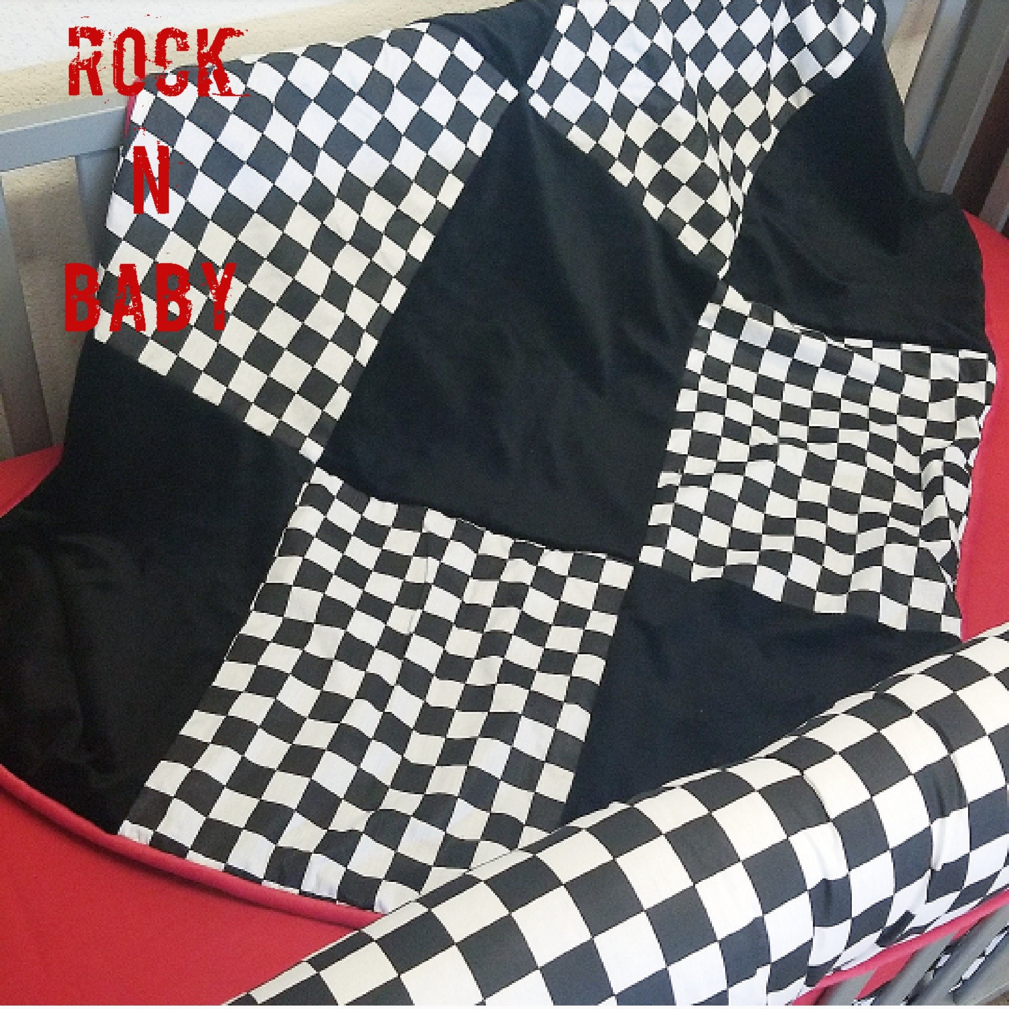checkered flag crib bedding