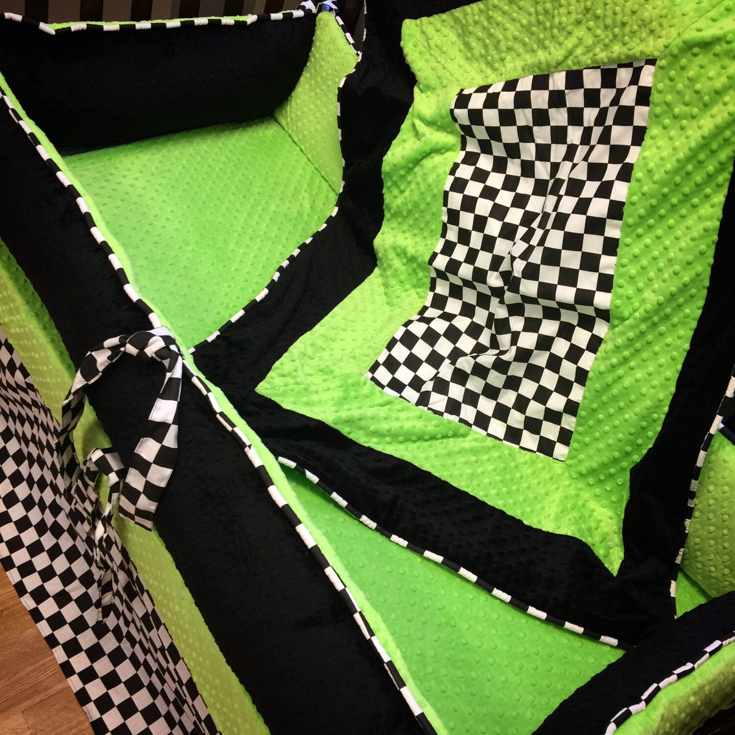 checkered flag crib bedding