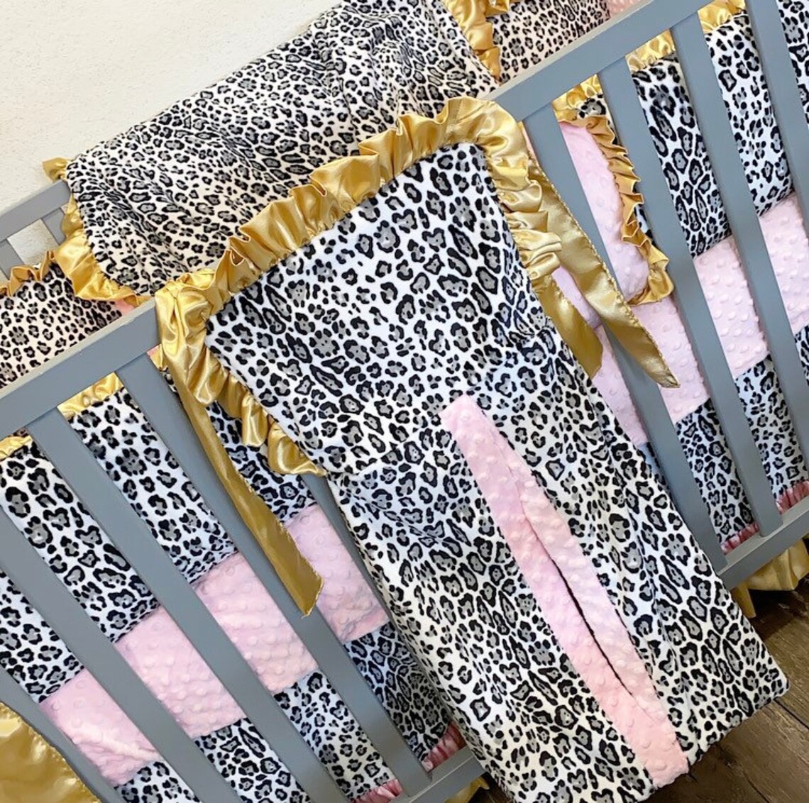 Snow leopard baby bedding. Leopard baby bedding. Leopard crib Etsy
