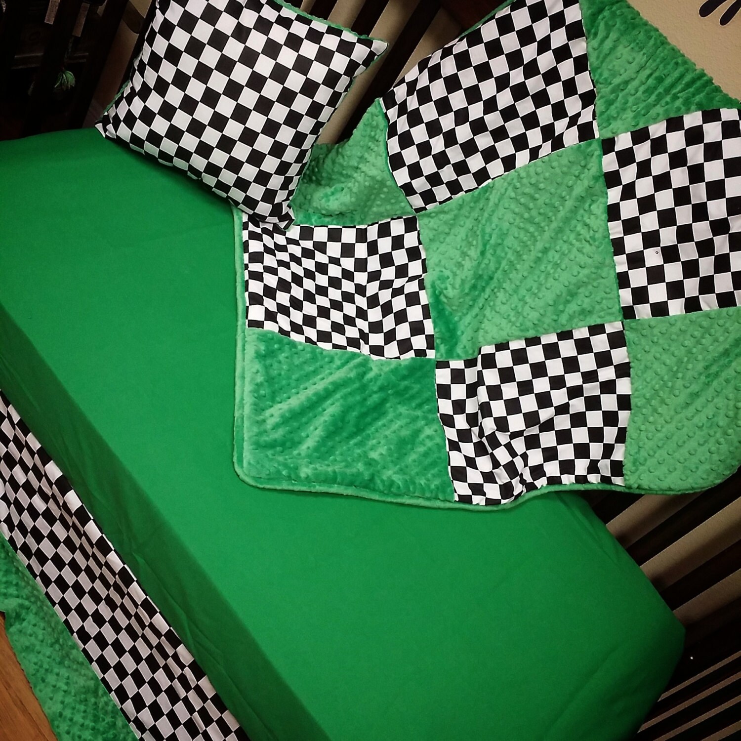checkered flag crib bedding