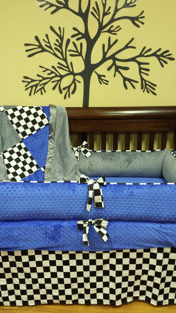 checkered flag crib bedding