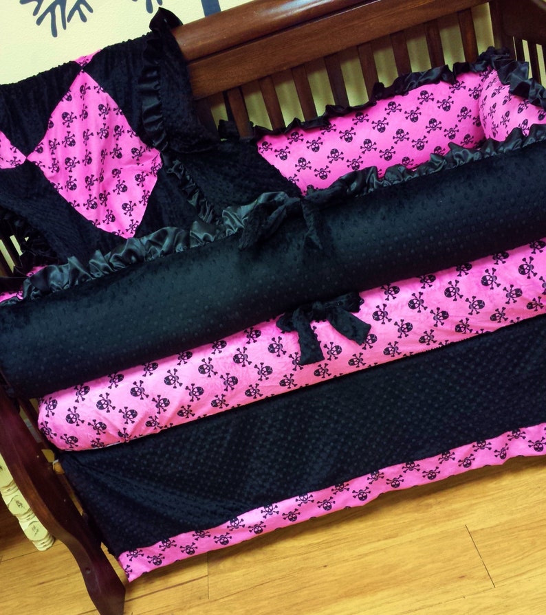 Pink Skull Crib Set Pirate You Design Several Colors Available