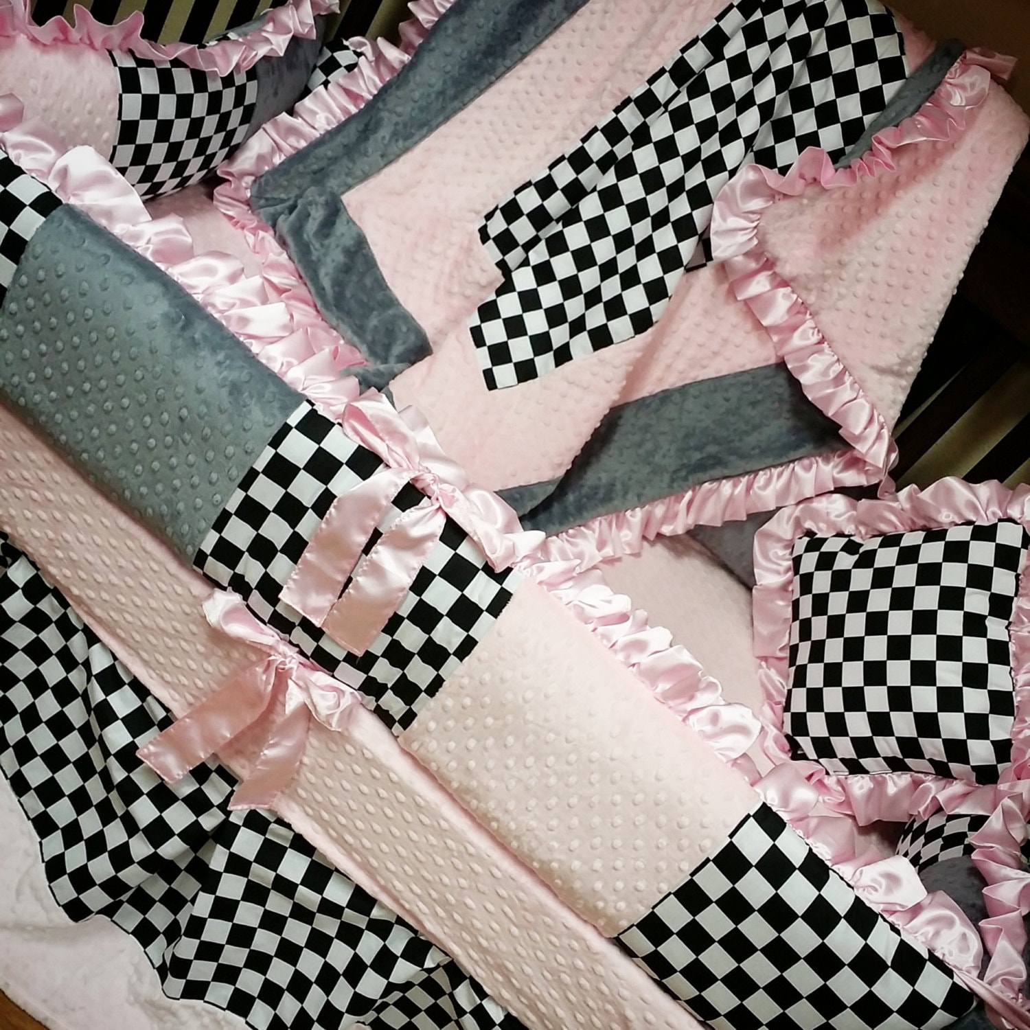 checkered flag crib bedding