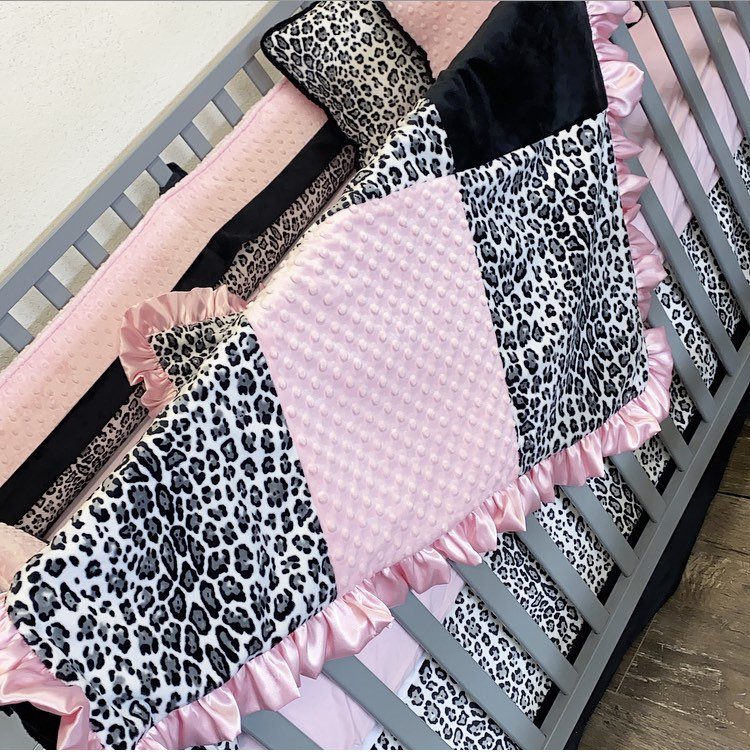 Snow leopard baby bedding. Leopard baby bedding. Leopard crib Etsy