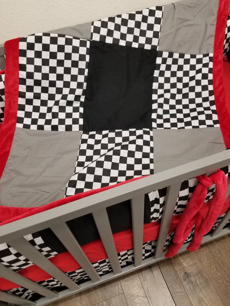 checkered crib bedding