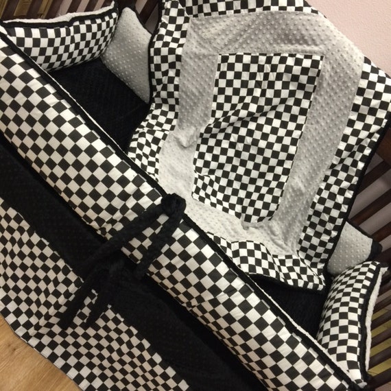 checkered flag crib bedding