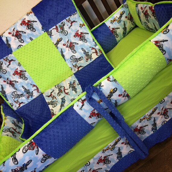 dirt bike crib bedding