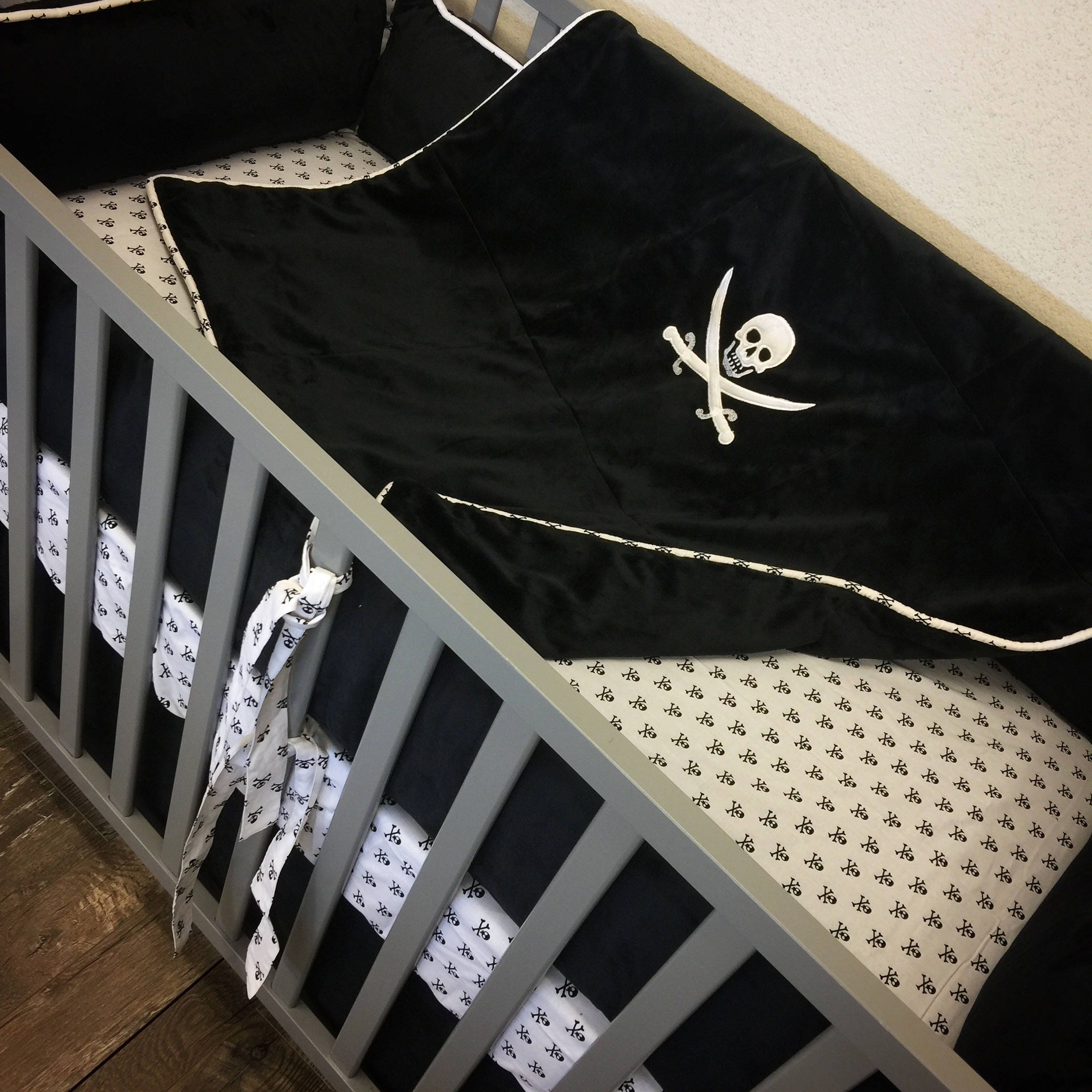 skull crib bedding