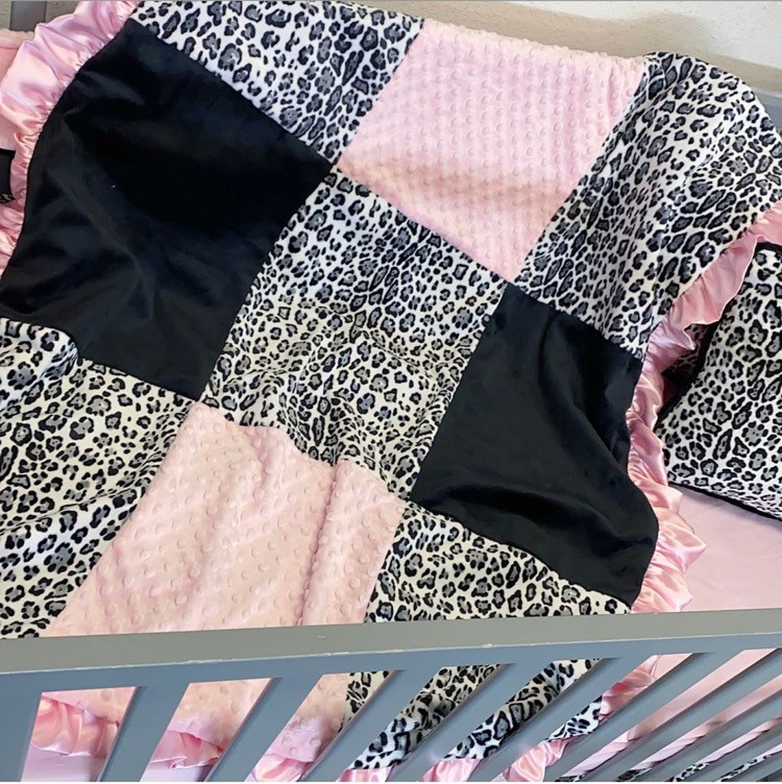 Snow leopard baby bedding. Leopard baby bedding. Leopard crib Etsy