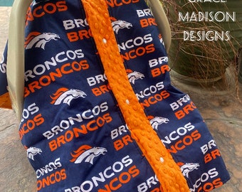 Denver Broncos car seat canopy tent. Football canopy tent. Broncos car seat cover.