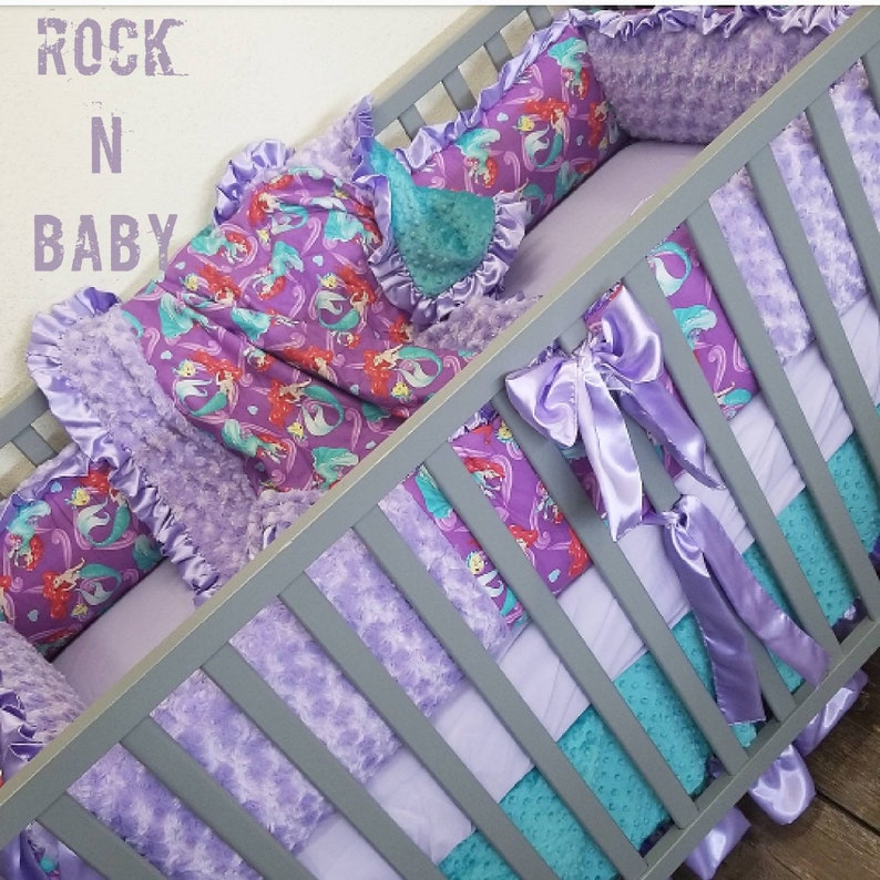 little mermaid crib sheets