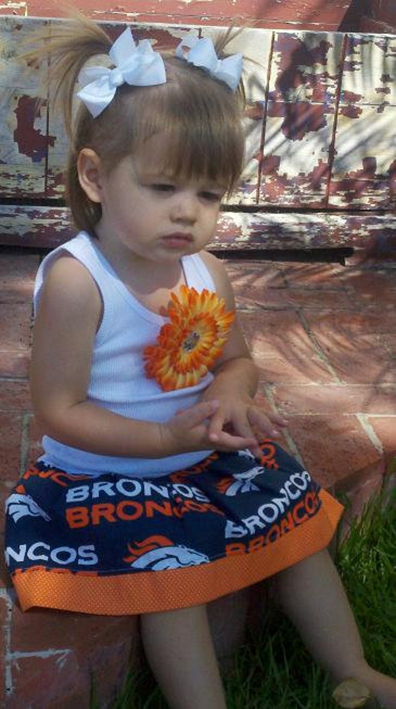 Custom kids clothing Cheer dress Football Dress Sports Dress Broncos Dress
