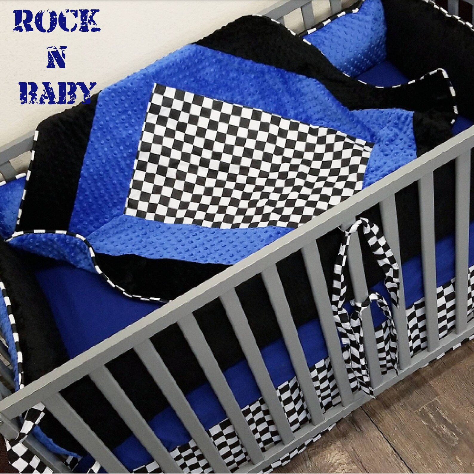 Baby Boy Crib Bedding. Checker Baby Bedding. Checkered Flag Etsy