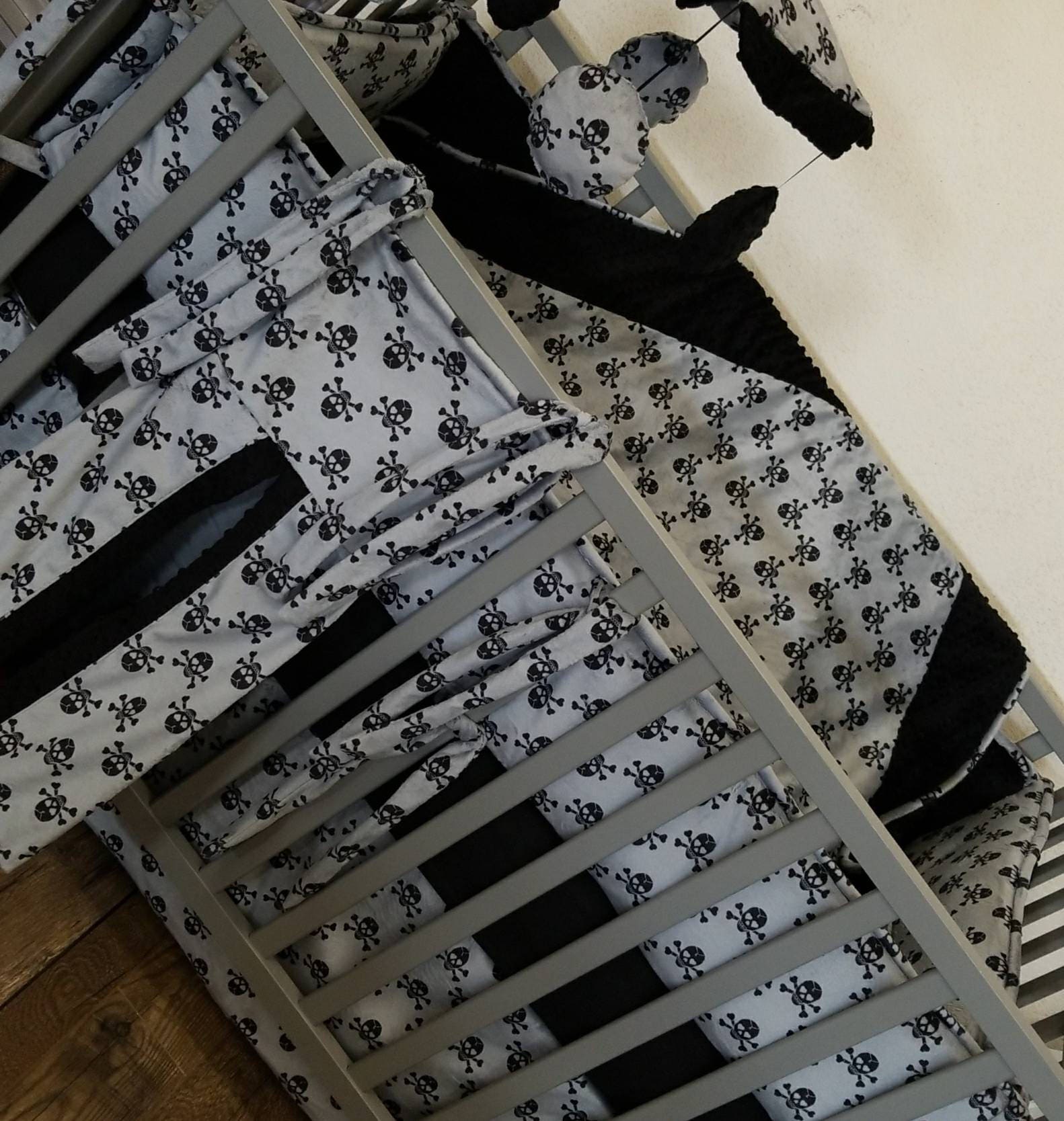 Grey Skull Crib Set Pirate Crib Set You Design Several Colors