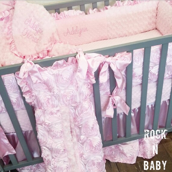 Baby Girl Crib Bedding Pink Nursery Pink Baby Bedding Pink Etsy