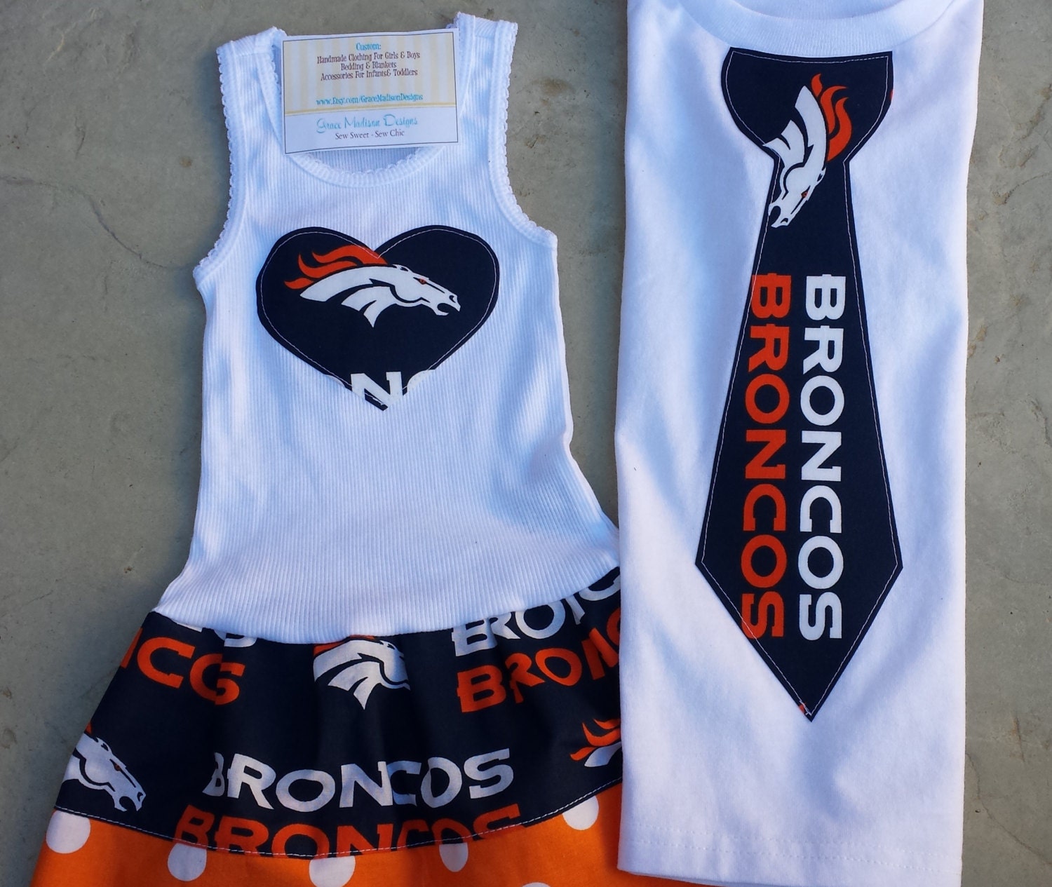Denver Broncos Dress and Tie Shirt. Sibling Set. All NFL and Etsy