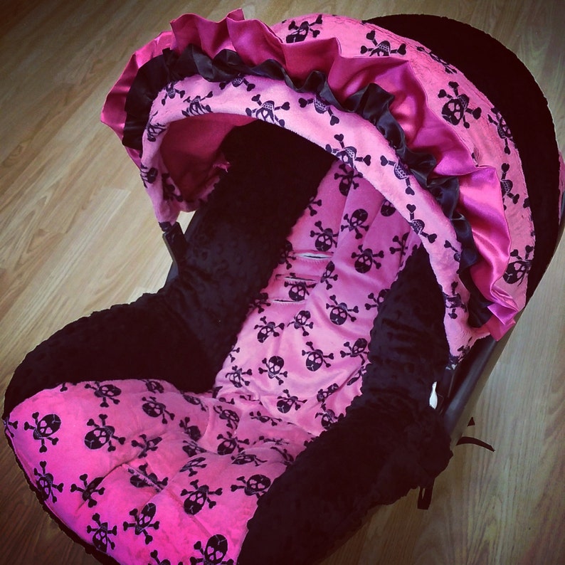 Minky Pink Skull Infant Car Seat Replacement Cover. You Etsy