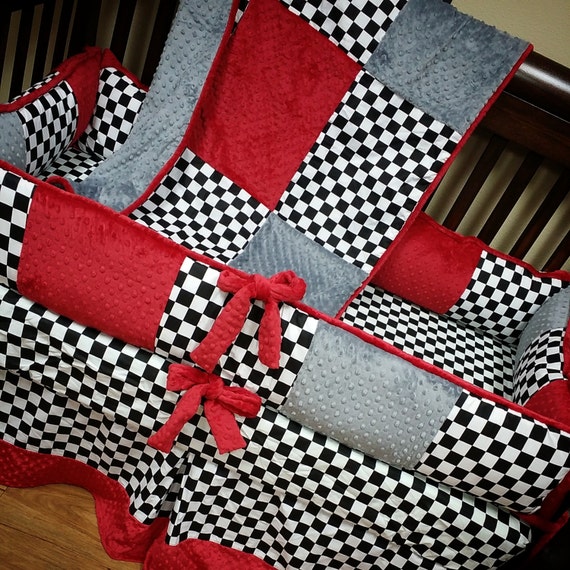 checkered crib bedding