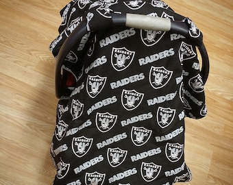 Oakland Raiders, minky, car seat canopy tent