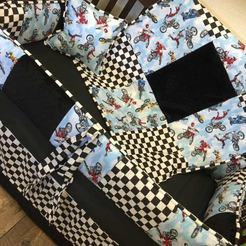 motocross crib bedding