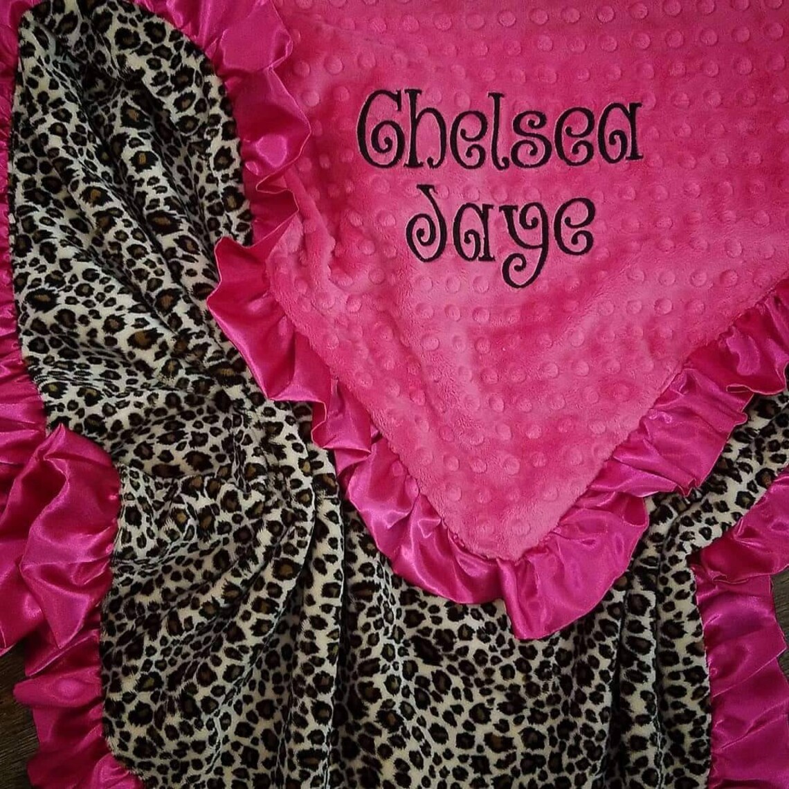 Cheetah Leopard Minky Baby Blanket. Hot Pink Etsy