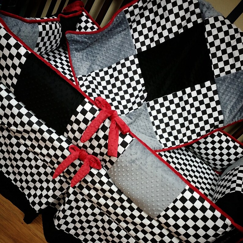 checkered crib bedding