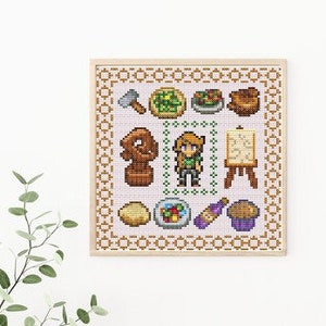 Stardew Valley Leah Sampler - Cross Stitch Sampler - Instant Download