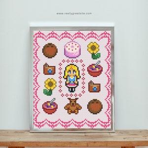 Stardew Valley Haley Sampler - Cross Stitch Sampler - Instant Download