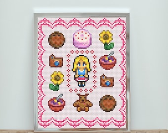 Stardew Valley Haley Sampler - Cross Stitch Sampler - Instant Download