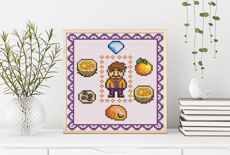 Stardew Valley Gus Sampler Cross Stitch Sampler Instant Download Etsy
