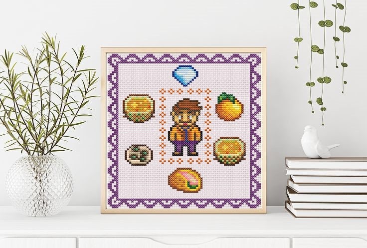 Stardew Valley Gus Sampler - Cross Stitch Sampler - Instant Download