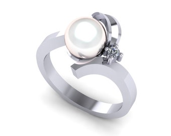 Perle Diamant-Ring
