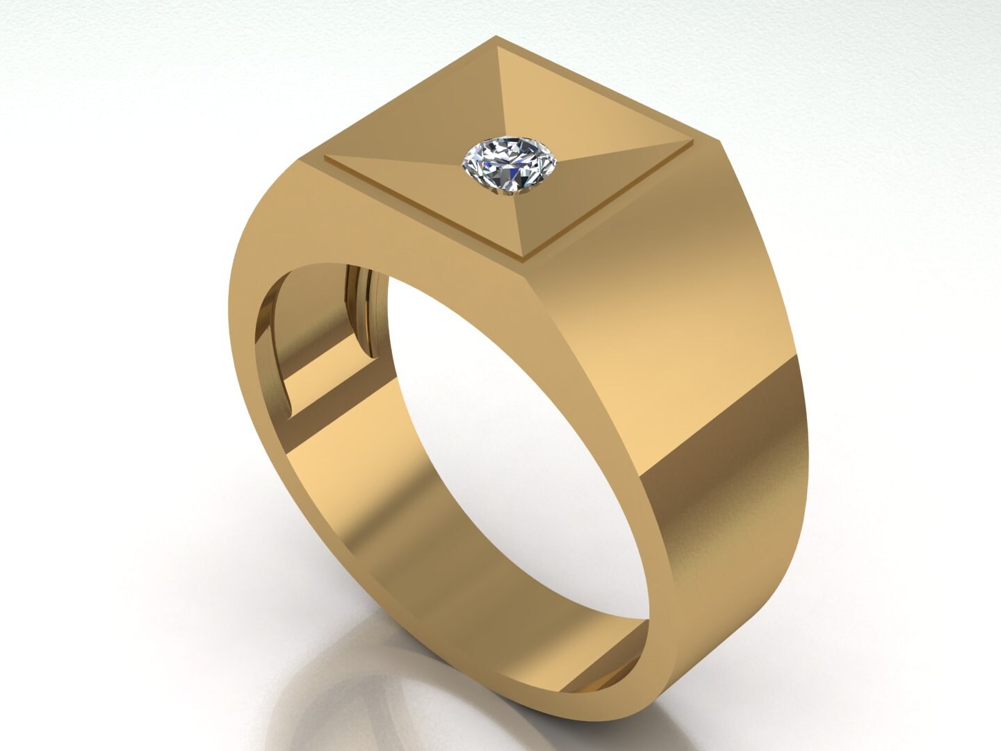 Men's Single Stone Diamond Ring MRC109 - Etsy