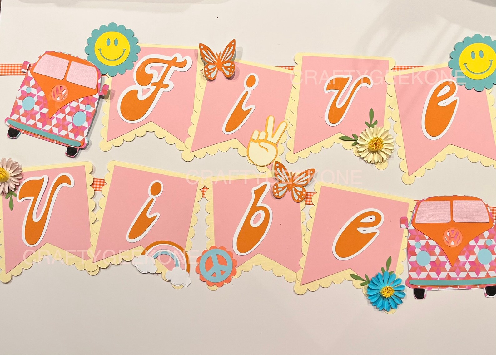 Five is a Vibe Birthday Banner Birthday Vibes Banner Retro | Etsy Australia