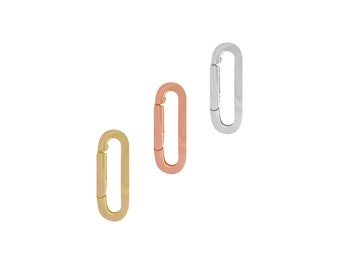 Oval Snap Close Chain Link Connector in 14K Gold, Gold Oval Link Connector Chain