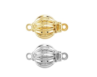 14K Gold Corrugated Bead Safety Clasp