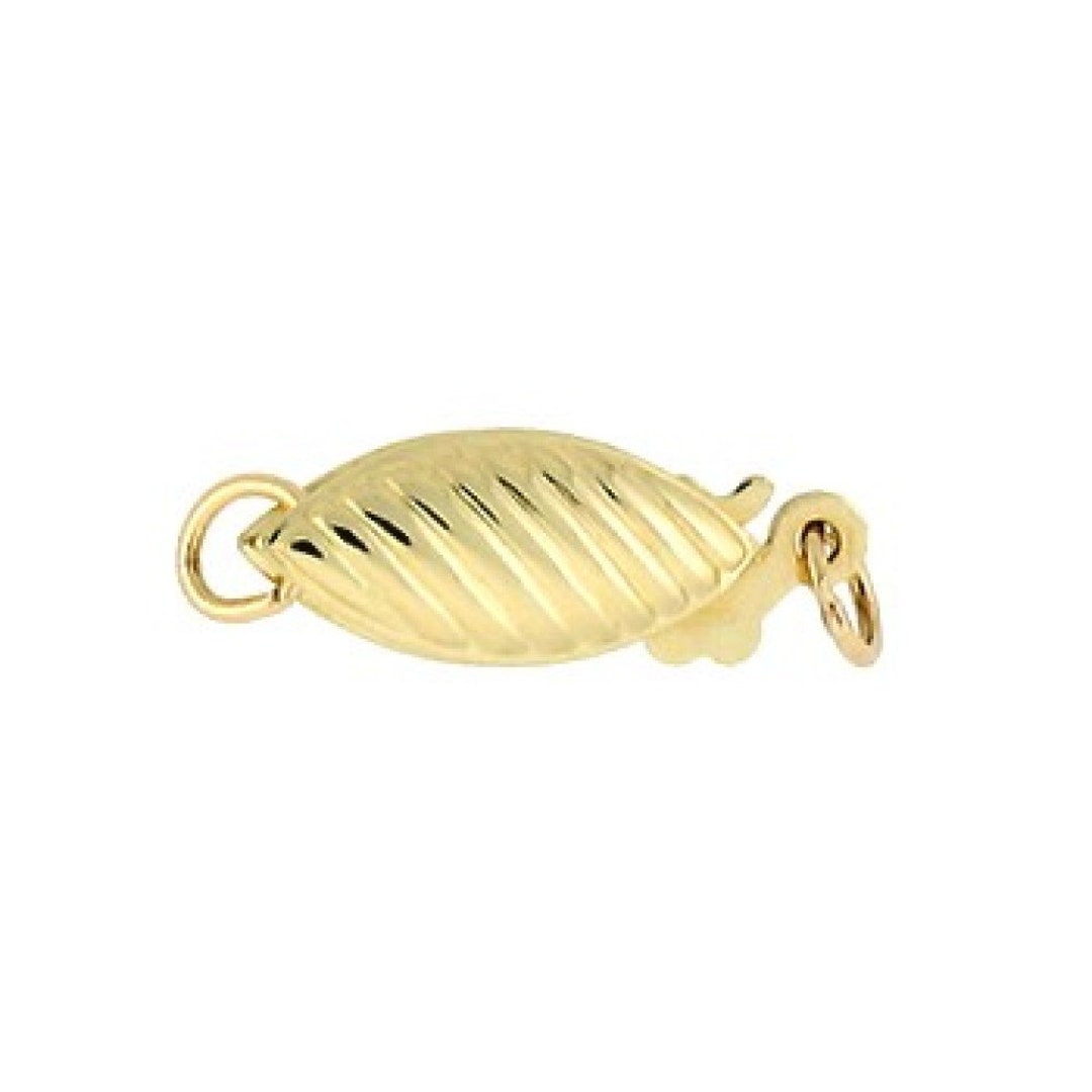 14K Gold Fish Hook Clasp With Slanted Stripe Pattern - Etsy 14K Gold Fish Hook Clasp With Slanted Stripe Pattern - Etsy