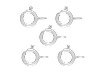 925 Sterling Silver Clasp Spring Ring - For DIY Necklace / Bracelet - 5Pcs