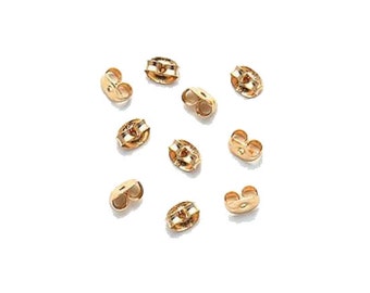 Fond de boucle d'oreille en or massif 14 carats, petite pochette de sécurité (10 pièces)