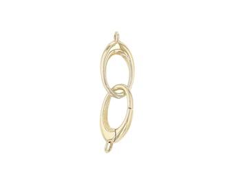 14K Gold Interlock Clasp Set, Necklace Connector