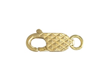 14K Yellow Gold Fancy Lobster Clasp With Open Jump Ring For Necklace / Bracelet